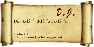 Donkó Józsiás névjegykártya